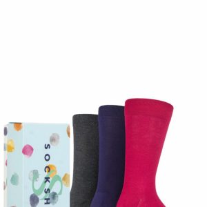 Mens 3 Pair SOCKSHOP Bamboo Bright Gift Boxed Socks I heard it through the grape vine 7-11 Mens