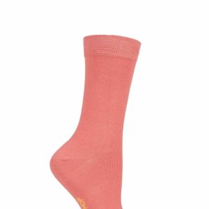 Women's 1 Pair SOCKSHOP Colour Burst Bamboo Socks with Smooth Toe Seams Peaches And Cream 4-8 Ladies