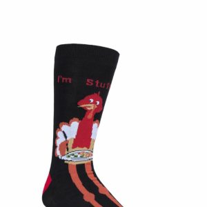 Mens and Women's SOCKSHOP 1 Pair Lazy Panda Bamboo Fun & Novelty Socks Turkey Dinner 4-8 Ladies