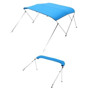 VEVOR 3 Bow Boat Bimini Tops 72"Lx(85"-90")W x 46"H Awning Canopy Pacific Blue