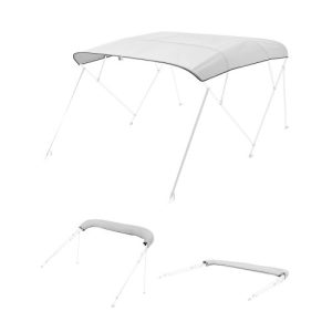 VEVOR 4 Bow Boat Bimini Tops 96"Lx(97"-103")W Awning Top Replacement Light Grey
