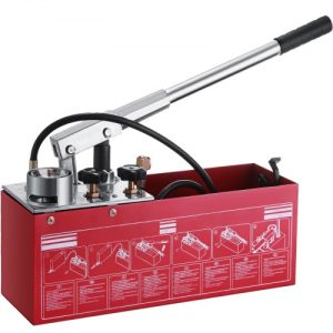 VEVOR Hydraulic Manual Pressure Test Pump 725 PSI pressure pump 45 ml test pump 5 MPa 3 Gallon Tank Pressure range 50 Bar Pressure Test Pump for Pipeline Pressure Container Irrigation Firemen