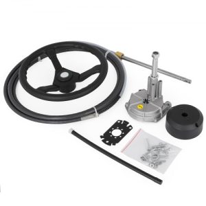 VEVOR Outboard Steering System 15' Outboard Steering System 15 Feet Boat Steering Cable with 13" Wheel Durable Marine Steering System"