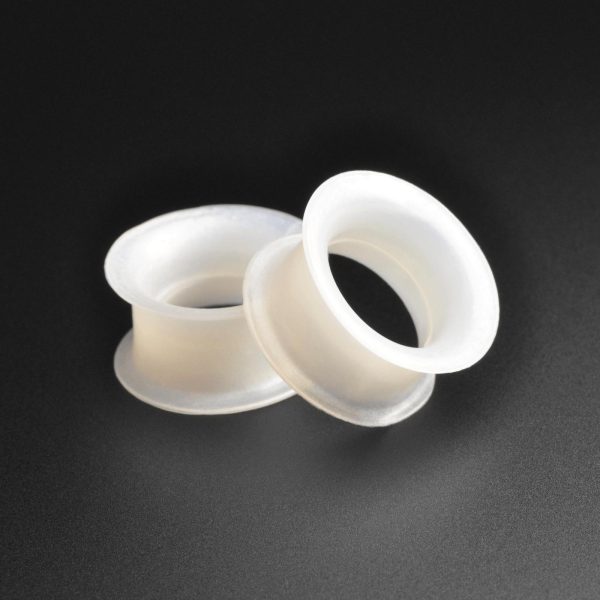 White Pearl Silicone Double Flare Tunnel