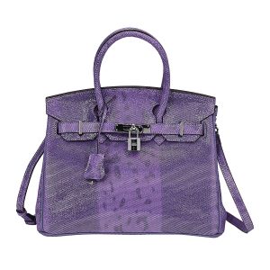 Genuine Leather Snakeskin Crossbody Bag - Pink