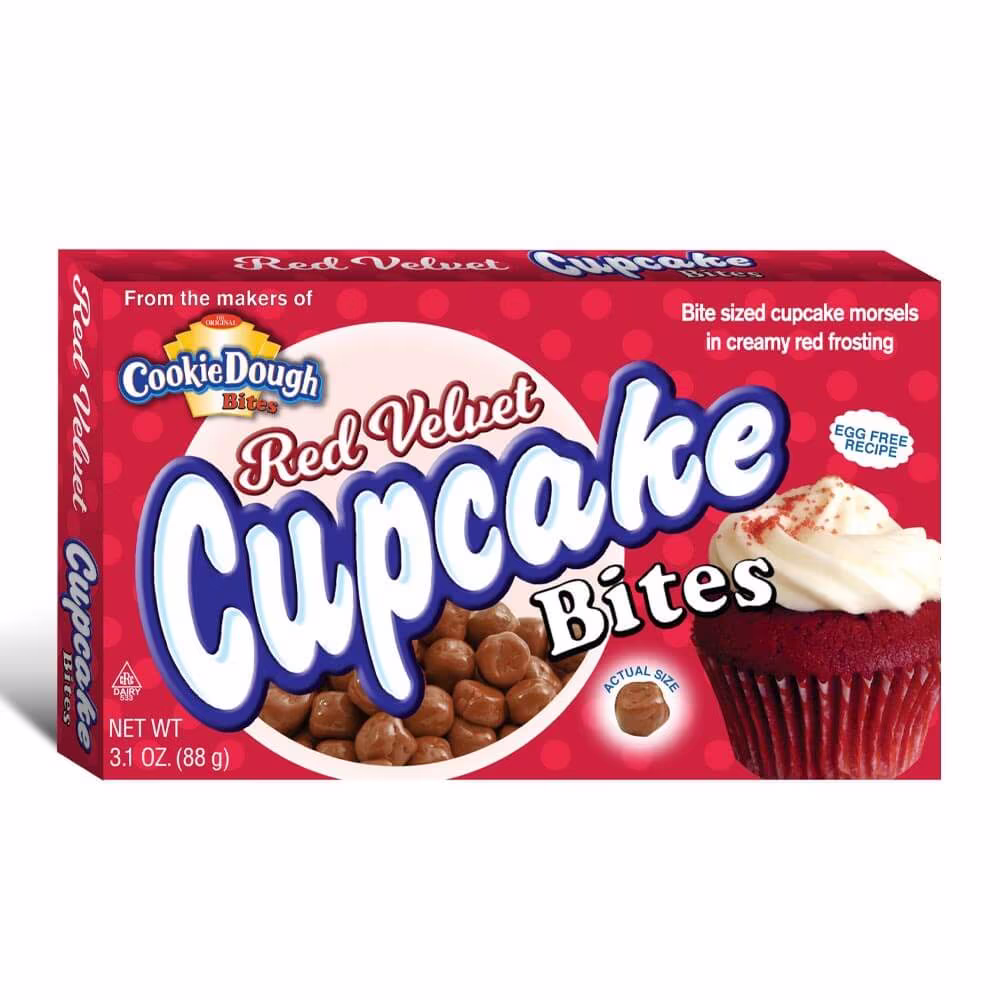 *** PAST BBE: 06/03/2025 - Cookie Dough Bites Red Velvet Cupcake Bites 88g - *USA* - CLEARANCE ***
