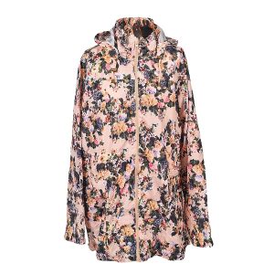 Brave Soul Floral Pattern Water Resistant Hooded Rain Mac - Light Pink