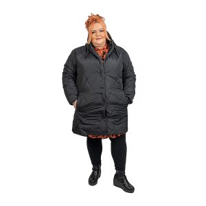 Closeout Deal Black Quilted Long Coat
