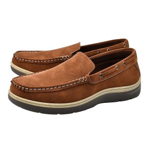 Exmouth Mens Slip On Boat Shoes - Brown