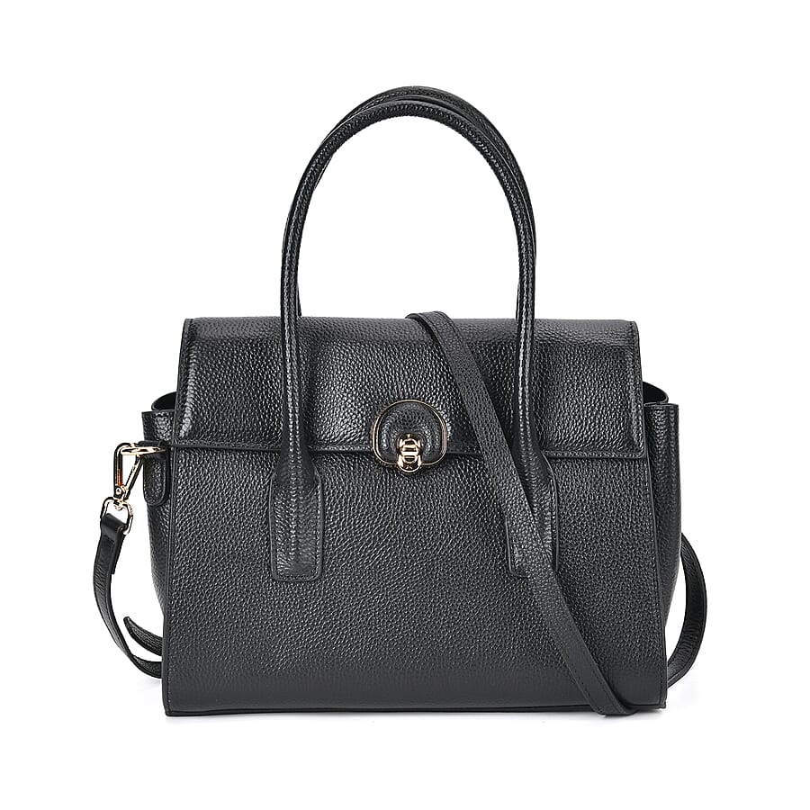 Genuine Leather Solid Crossbody Bag With Handle Drop