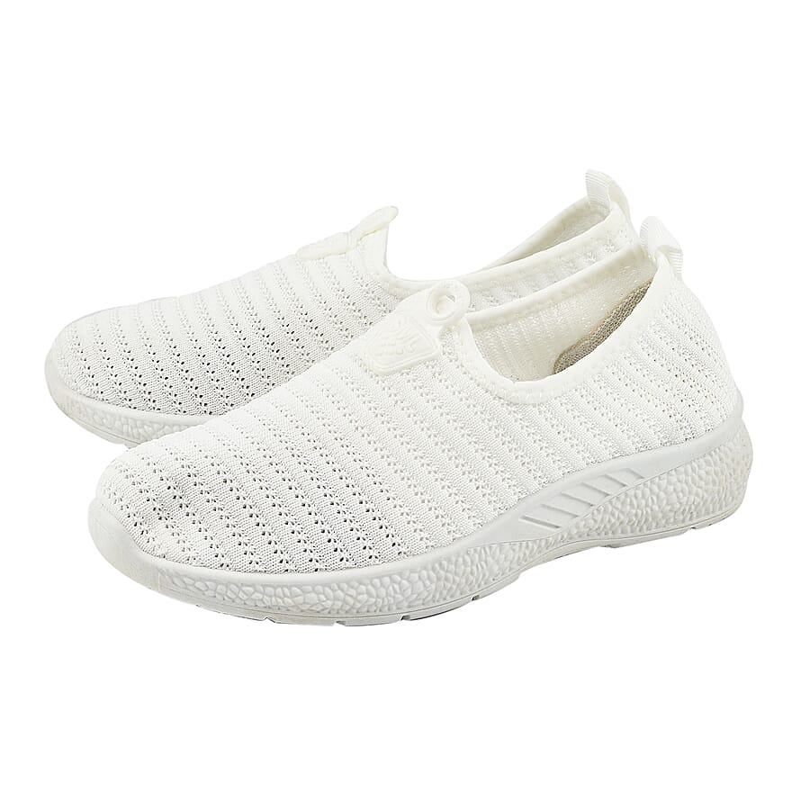 Womens Comfortable Slip-On Shoes - White