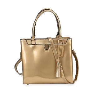 Leatherette Crossbody Bag with Handle Drop - Black