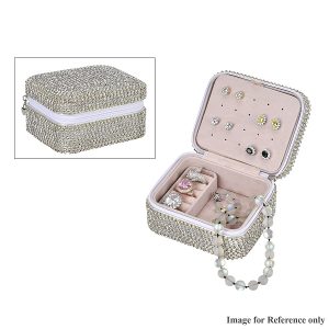 Crystal Studded Velvet Jewellery Box