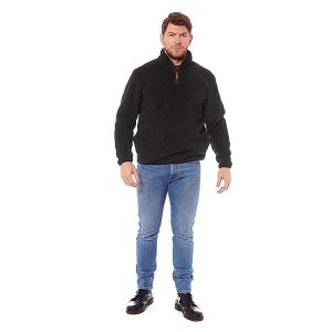 Mens 1-4 Zip Fleece Jacket - Olive