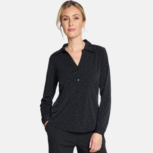 Long Sleeve Stud Classic Collar Blouse