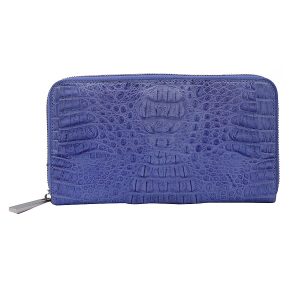 RIVER 100% Genuine Crocodile Leather Wallet with Zipper Closure