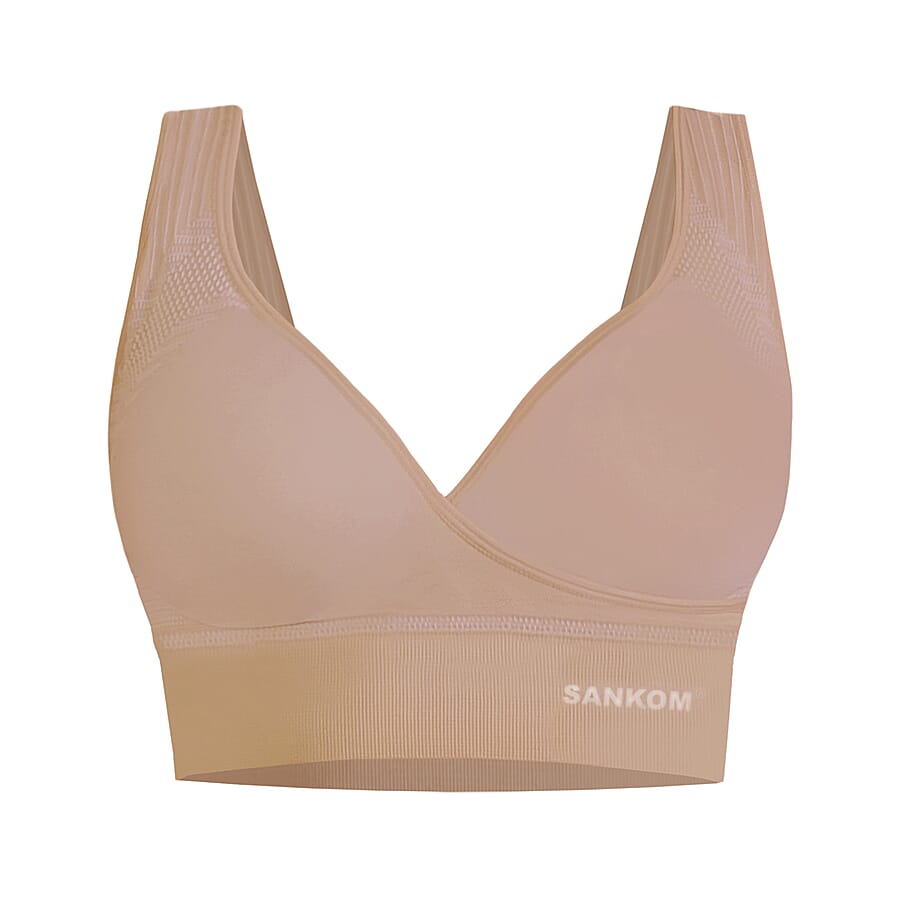 OTO - SANKOM SWITZERLAND Patent Organic Cotton Bra (Size S  8-10) - Beige