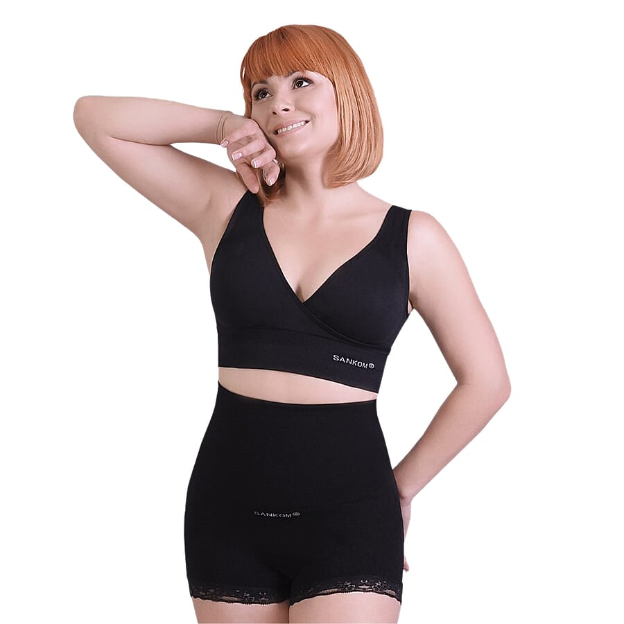 Sankom Switzerland Patent Premium Aloe Vera Black High Waisted Briefs (Size XS  6)