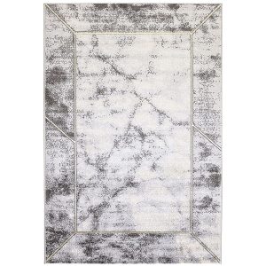Scandi Rug and Door Mat (Size 210x150x2 cm) - Grey & Cream
