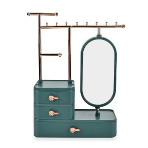 Patterned Jewellery Organiser (Size 25x15x37 cm) - Green