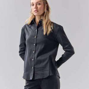Womens Black Linen Shirt
