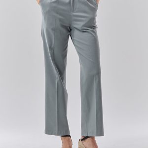 Womens Stone Grey Cotton Trouser