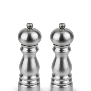 Set of u'Select Manual Salt and Pepper Mills,Stainless Steel, 18 cm - 7In Paris Chef