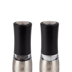 Set of u'Select Electric Salt and Pepper Mills, Iridescent Black, 16 cm Daman Electric