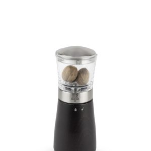 Manual nutmeg mill in chocolate wood with magnetic cover, 15cm Madras