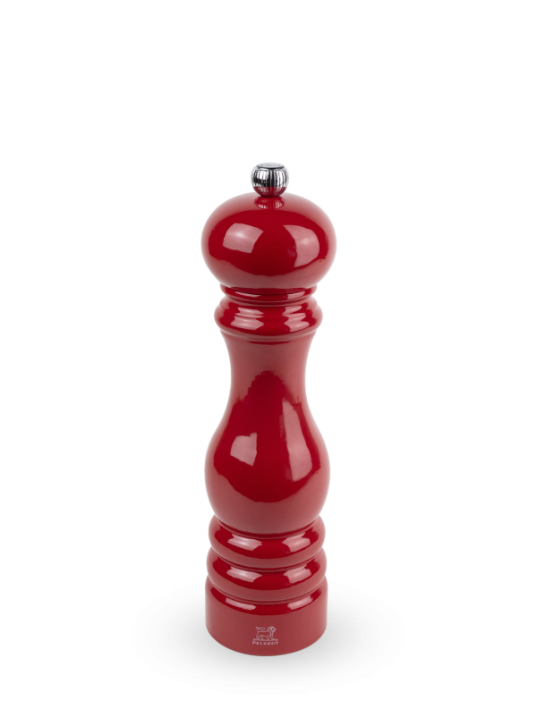 Manual Wooden Pepper Mill in Passion Red Gloss, 22cm Paris