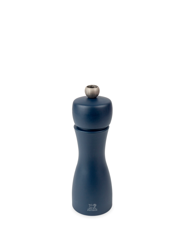 Manual Beech Wood Pepper Mill in Midnight Blue, 15cm - 5in Tahiti