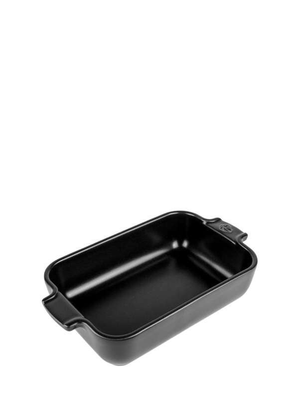 Individual Rectangular Ceramic Oven Dish in Satin Black, 22cm Appolia