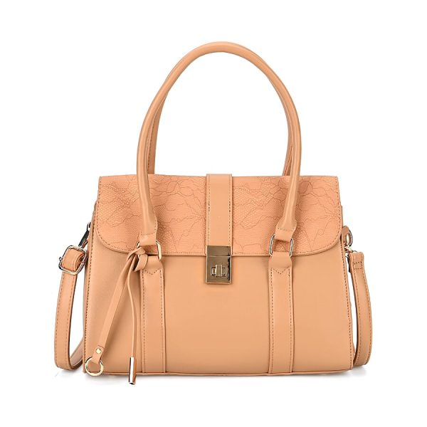 Leatherette Flower Pattern Crossbody Bag with Handle Drop