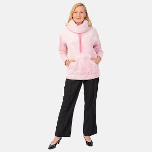 & Maisi Cowel Neck Fleece Top