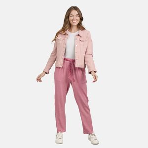 Mudflower Pure Cotton Printed Belt Trouser