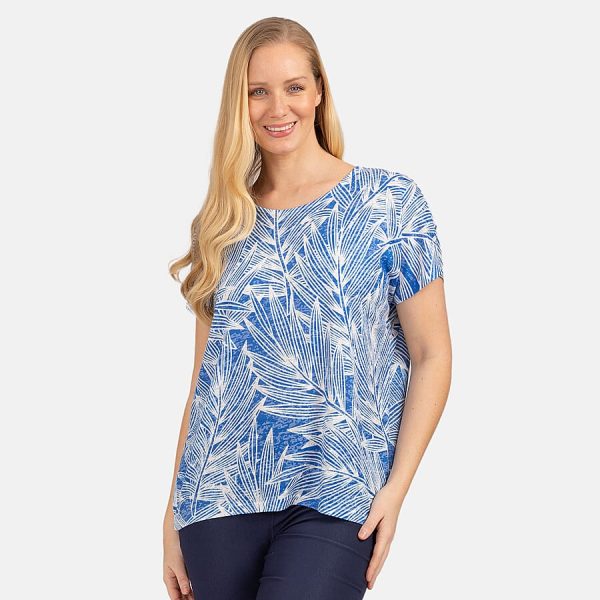 Mudflower Leaf Print Burn Out Tee