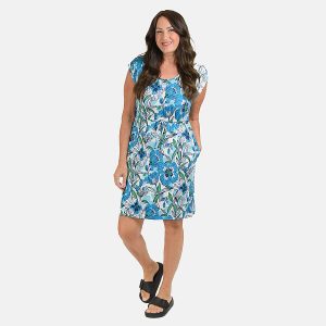 Sugar Crisp Floral and Leaf Pattern Tunic Dress