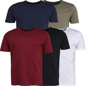 Smith and Jones Pack of 5 - Pure Cotton Knitted Crew Neck Tee