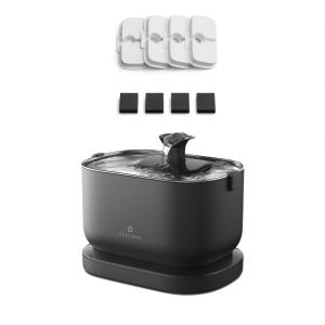 Petlibro Dockstream Battery-Operated Water Fountain, Black / Dockstream & 4 Filters, wireless cat fountain