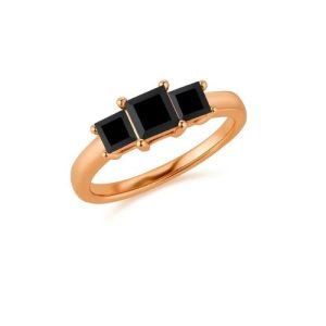 SunshineDiamonds Black Diamond Engagement Rings in 9K Rose Gold and 1.50 Carat Black Diamond