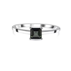 SunshineDiamonds Black Diamond Engagement Rings in Platinum(950) and 0.50 Carat Black Diamond