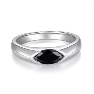 SunshineDiamonds Black Diamond Engagement Rings in 9K Rose Gold and 1.00 Carat Black Diamond