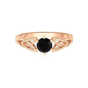 SunshineDiamonds Black Diamond Engagement Rings in 9K Rose Gold and 1.00 Carat Black Diamond