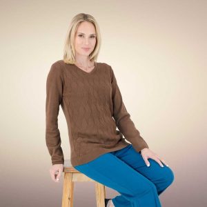 Easylife Weave Sweater in Fudge, Size 20