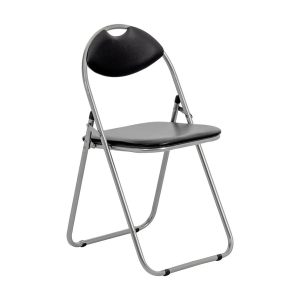 Padded Steel Folding Chair - Black