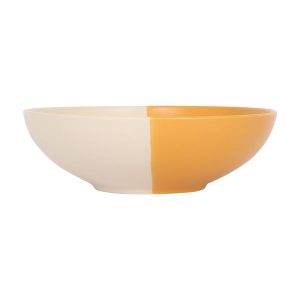 Colour Block Stoneware Pasta Bowl - 20.5cm - Mustard