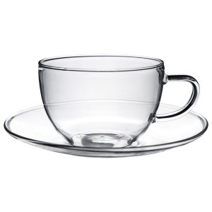 260ml Maximus Glass Cappuccino Cup & Saucer Set