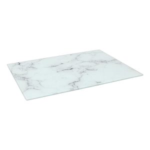 Rectangle Glass Chopping Board - 40cm x 30cm - Marble - White Marble