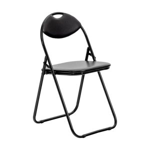 Padded Steel Folding Chair - All Black