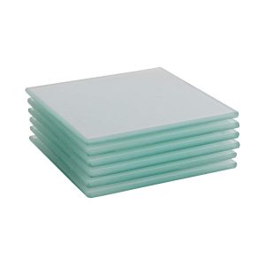 Square Glass Coasters - Pack of Six - White